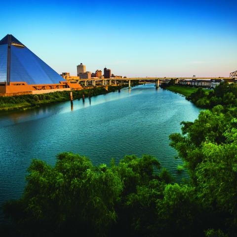 The Memphis Pyramid in Memphis, Tennessee.