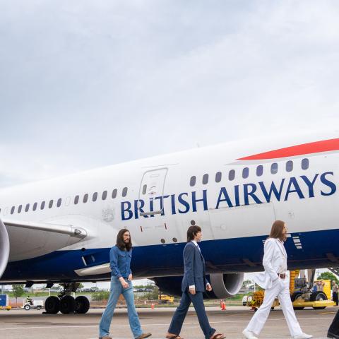 Madame Tussauds' Beatles Figures Welcome British Airways Flight to Nashville 