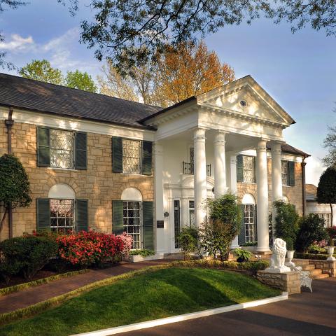 Exterior of Elvis Presley's Graceland mansion